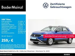 Ravennablau metallic/schwarz Gebraucht 2024 VW T-Roc Life SUV | 27.930 € (Guter Preis)