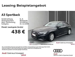 Schwarz Gebraucht 2024 Audi A3 Sportback S-Line Limousine | 33.555 € (Guter Preis)