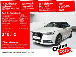 Weiß Gebraucht 2017 Audi A1 Sportback S-Line Kleinwagen | 15.850 € (Fairer Preis)