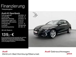 Mythosschwarz metallic Gebraucht 2024 Audi A3 Sportback e-tron S-Line Limousine | 36.690 € (Teuer)