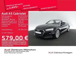 Mythosschwarz metallic Gebraucht 2022 Audi A5 Cabriolet Basis Cabrio | 42.874 € (Etwas zu teuer)