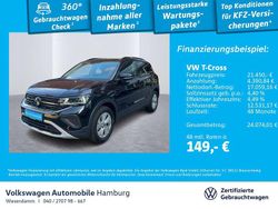 2t deep black perleffekt (metallic) Gebraucht 2024 VW T-Cross Life SUV | 21.450 € (Fairer Preis)