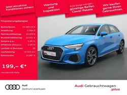 Turboblau Gebraucht 2022 Audi A3 Sportback e-tron S-Line Limousine | 25.980 € (Guter Preis)