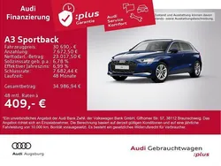 Blau Gebraucht 2024 Audi A3 Sportback Advanced Plus Limousine | 30.690 € (Fairer Preis)
