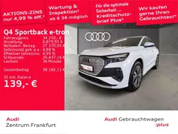 Gletscherweiß metallic Gebraucht 2023 Audi Q4 Sportback e-tron Advanced SUV | 34.250 € (Fairer Preis)