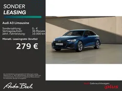 Blau (ascariblau metallic) Gebraucht 2024 Audi A3 S-Line Limousine | 33.310 € (Teuer)