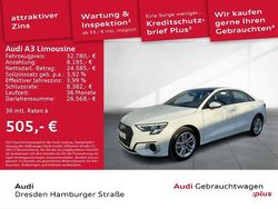 Gletscherweiß metallic Gebraucht 2024 Audi A3 Advanced Plus Limousine | 32.780 € (Teuer)