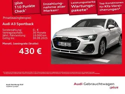 Weiß Gebraucht 2025 Audi A3 Sportback S-Line Limousine | 37.490 € (Superpreis)