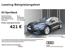 Schwarz Gebraucht 2024 Audi A3 Sportback S-Line Limousine | 32.888 € (Guter Preis)