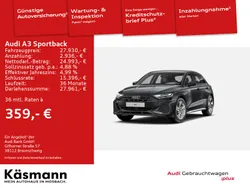 Grau Gebraucht 2022 Audi A3 Sportback S-Line Limousine | 27.930 € (Fairer Preis)