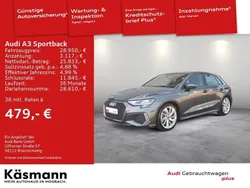 Grau Gebraucht 2021 Audi A3 Sportback S-Line Limousine | 28.950 € (Etwas zu teuer)