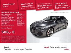 Grau Gebraucht 2024 Audi A3 Sportback S-Line Kleinwagen | 38.890 € (Teuer)