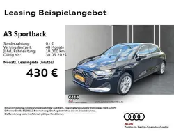 Schwarz Neu 2025 Audi A3 Sportback Limousine | 34.595 € (Fairer Preis)