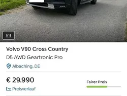 Grau Gebraucht 2017 Volvo V90 CC Pro Kombi | 29.990 € (Fairer Preis)