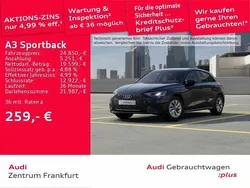 Schwarz Gebraucht 2023 Audi A3 Sportback e-tron Limousine | 24.850 € (Fairer Preis)