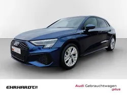Blau Gebraucht 2024 Audi A3 Sportback S-Line Limousine | 35.490 € (Superpreis)