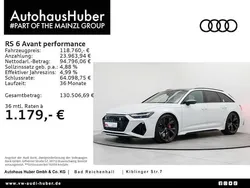 Gletscherweiß metallic (metallic) Gebraucht 2024 Audi RS6 Performance Kombi | 116.990 € (Guter Preis)