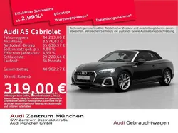 Mythosschwarz metallic Gebraucht 2023 Audi A5 Cabriolet S-Line Cabrio | 44.213 € (Etwas zu teuer)