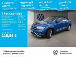 Ravennablau metallic/schwarz Gebraucht 2024 VW T-Roc Cabriolet Style Cabrio | 34.980 € (Fairer Preis)