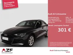 Mythosschwarz metallic Gebraucht 2025 Audi A3 Advanced Plus Limousine | 34.480 € (Guter Preis)
