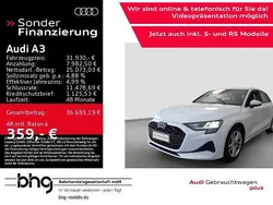 Weiß (gletscherweiss) Gebraucht 2024 Audi A3 Sportback Advanced Plus Limousine | 31.930 € (Fairer Preis)