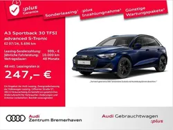 Blau Gebraucht 2024 Audi A3 Sportback Advanced Limousine | 34.891 € (Fairer Preis)