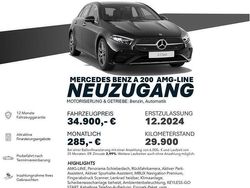 Kosmosschwarz metalliclack Gebraucht 2024 Mercedes A200 AMG line Limousine | 34.900 € (Teuer)