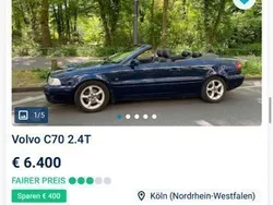 Blau Gebraucht 1999 Volvo C70 Cabrio | 6.400 € (Fairer Preis)