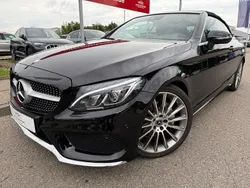 Obsidianschwarz metalliclack Gebraucht 2017 Mercedes C220 AMG line Cabrio | 27.900 € (Fairer Preis)
