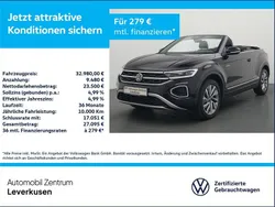 Schwarz Gebraucht 2024 VW T-Roc Cabriolet Goal Cabrio | 32.980 € (Guter Preis)
