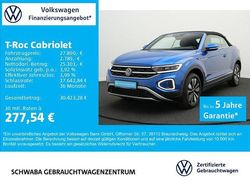 Ravennablau metallic/schwarz Gebraucht 2024 VW T-Roc Cabriolet Move Cabrio | 27.890 € (Fairer Preis)