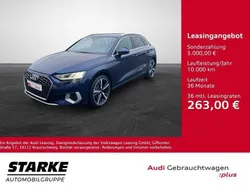 Blau (navarrablau metallic) Gebraucht 2024 Audi A3 Sportback e-tron Advanced Limousine | 38.990 €