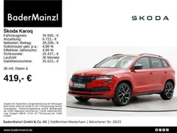 Velvetrot premium metallic met. Gebraucht 2022 Skoda Karoq SportLine SUV | 34.930 € (Etwas zu teuer)