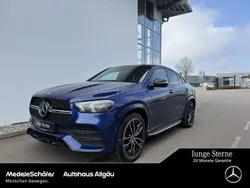Brillantblau (metallic) Gebraucht 2021 Mercedes GLE350e AMG Coupé | 60.840 € (Etwas zu teuer)