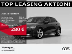 Schwarz Gebraucht 2024 Audi A3 Sportback S-Line Limousine | 33.999 € (Guter Preis)