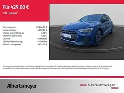 Blau Gebraucht 2024 Audi A3 Sportback S-Line Limousine | 45.866 €