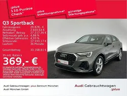 Chronosgrau metallic Gebraucht 2021 Audi Q3 Sportback Design SUV | 29.878 € (Superpreis)