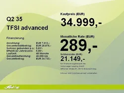 Brillantschwarz Gebraucht 2025 Audi Q2 Advanced Plus SUV | 34.999 € (Teuer)