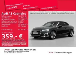 Mythosschwarz metallic Gebraucht 2023 Audi A5 Cabriolet S-Line Cabrio | 42.475 € (Fairer Preis)