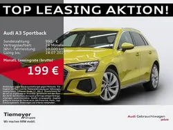 Gelb Gebraucht 2024 Audi A3 Sportback e-tron S-Line Limousine | 33.580 € (Fairer Preis)