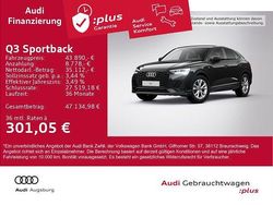 Mythosschwarz metallic Gebraucht 2025 Audi Q3 Sportback S-Line SUV | 43.890 € (Fairer Preis)