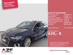 Blau Gebraucht 2024 Audi A3 Sportback Advanced Limousine | 29.990 € (Superpreis)