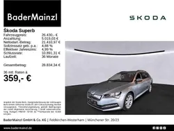 Empiregrau metallic (metallic) Gebraucht 2021 Skoda Superb Ambition Kombi | 26.430 € (Teuer)