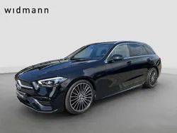 Metalliclack obsidianschwarz Gebraucht 2025 Mercedes C200 AMG line Kombi | 57.490 €