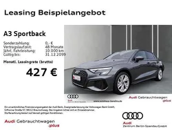 Grau Gebraucht 2024 Audi A3 Sportback S-Line Limousine | 33.120 € (Superpreis)