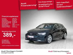 Mythosschwarz metallic Gebraucht 2024 Audi A3 Sportback S-Line Limousine | 35.840 € (Guter Preis)