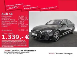 Brillantschwarz Gebraucht 2022 Audi A8 Ambiente Limousine | 74.971 € (Fairer Preis)