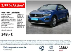 Ravennablau metallic Gebraucht 2021 VW T-Roc Cabriolet Style Cabrio | 23.660 € (Fairer Preis)