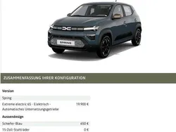 Blau Neu 2025 Dacia Spring Extreme Kleinwagen | 16.500 € (Guter Preis)