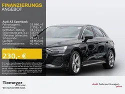 Schwarz Gebraucht 2024 Audi A3 Sportback S-Line Limousine | 35.880 € (Superpreis)